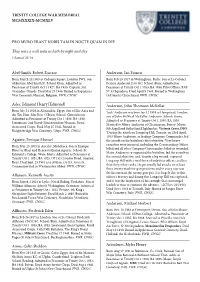 List of Trinity Men Who Fell in World War II