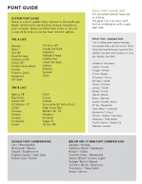 LMC Font Guide