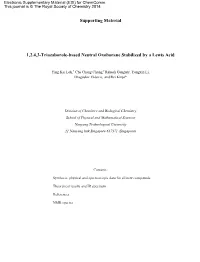 Supporting Material 1,2,4,3-Triazaborole-Based Neutral