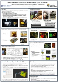Teleoperation and Visualization Interfaces for In-Space Operations Will Pryor, Balazs P