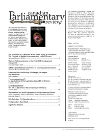 The Importance of Debating Major Social Issues in Parliament: the Example of Québec’S Act Respecting End-Of-Life Care