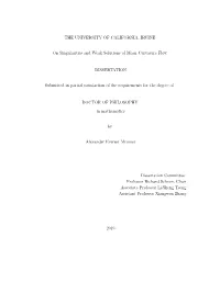THE UNIVERSITY of CALIFORNIA, IRVINE on Singularities and Weak