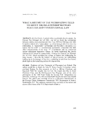 What a History of Tax Withholding Tells Us About the Relationship Between Statutes and Constitutional Law