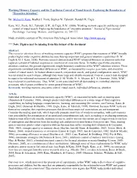 Working Memory Capacity and the Top-Down Control of Visual Search: Exploring the Boundaries of “Executive Attention”