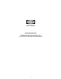 1 Canfor Corporation Annual Information Form Information in This