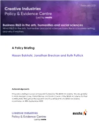 A Policy Briefing Hasan Bakhshi, Jonathan Breckon and Ruth Puttick