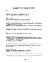 Glossary of Musical Terms