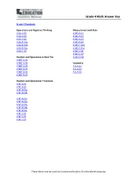 Grade 4 Math Answer Key
