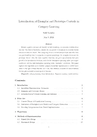 Lateralisation of Exemplar and Prototype Controls in Category Learning