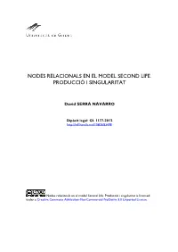 Nodes Relacionals En El Model Second Life: Producció I Singularitat