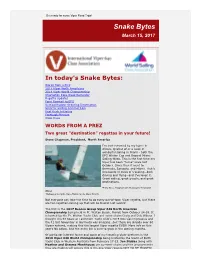 Snake Bytes March 15, 2017