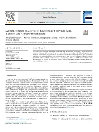 Synthetic Studies on a Series of Functionalized Pyrylium Salts, 4-Chloro- and 4-Bromophosphinines