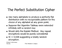 The Perfect Substitution Cipher