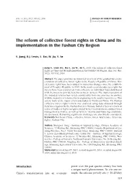 The Reform of Collective Forest Rights in China and Its Implementation in the Fushun City Region