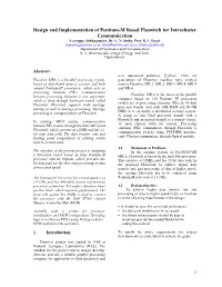 Design and Implementation of Pentium-M Based Floswitch for Intracluster Communication Veerappa Chikkagoudar, Dr