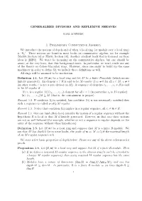 Generalized Divisors and Reflexive Sheaves