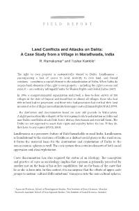 Land Conflicts and Attacks on Dalits: a Case Study from a Village in Marathwada, India R