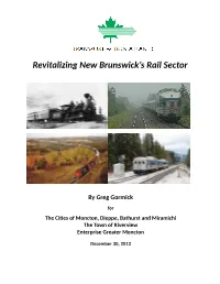 Revitalizing New Brunswick's Rail Sector Report