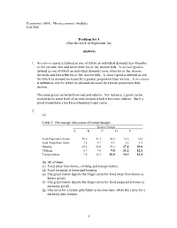 1 Economics 100A: Microeconomic Analysis Fall 2001 Problem Set 4