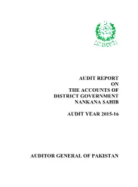 Audit Report on the Accounts of District Government Nankana Sahib