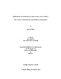 Implications of Jewish Divorces That Became Causes Célèbres