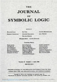 Journal Symbolic Logic