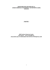 Première Partie : Direction De La CGER Avant Le
