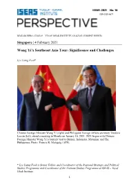 Wang Yi's Southeast Asia Tour: Significance and Challenges