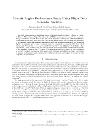 Aircraft Engine Performance Study Using Flight Data Recorder Archives