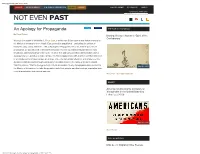 An Apology for Propaganda - Not Even Past