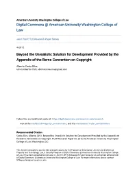 Beyond the Unrealistic Solution for Development Provided by the Appendix of the Berne Convention on Copyright