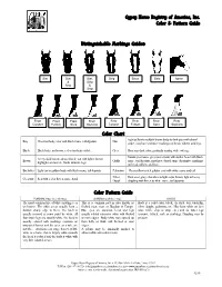 Distinguishable Markings Guide Color Chart