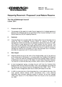 Harperrig Reservoir: Proposed Local Nature Reserve