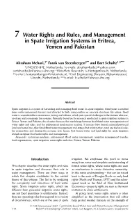 In Spate Irrigation Systems in Eritrea, Yemen and Pakistan
