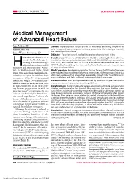 Medical Management of Advanced Heart Failure