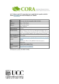 UCC Library and UCC Researchers Have Made This Item Openly Available