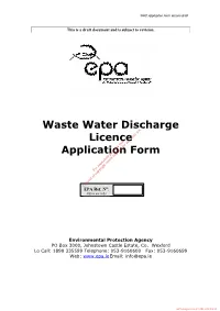 Waste Water Discharge Licence Application Form