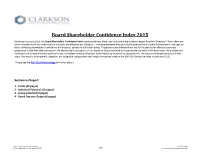 Board Shareholder Confidence Index 2015