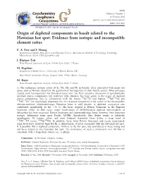 Evidence from Isotopic and Incompatible Element Ratios