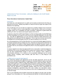 Setting the Challenge for the Cardiff Capital Region City Deal Introduction 1. What Kind