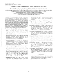 Validation of New Combinations of Three Genera in the Tribe Areae
