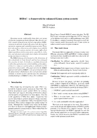 A Framework for Enhanced Linux System Security