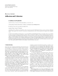 Adhesion and Cohesion