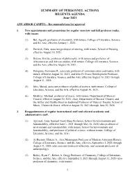 ANN ARBOR CAMPUS – Recommendations for Approval