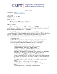 Foiarequests@Cdc.Gov CDC/ATSDR Attn