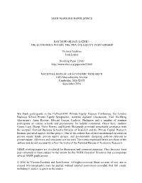 Nber Working Paper Series Pay Now Or Pay Later?: The