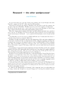 Newword — the Other Wordprocessor∗