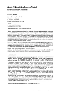 On the Minimal Synchronism Needed for Distributed Consensus