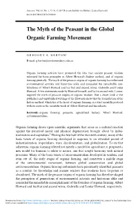 The Myth of the Peasant in the Global Organic Farming Movement