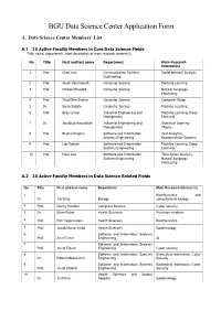 BGU Data Science Center Application Form